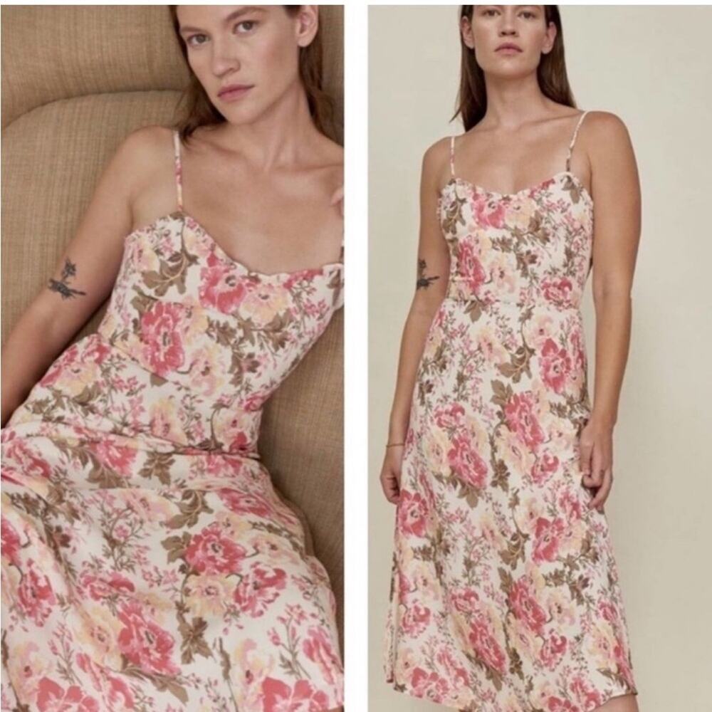 Reformation Cassandra Floral Dress in Farrah Size 4 - Picture 4 of 12